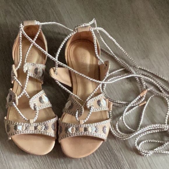 Schutz Beige Strappy Sandals with Rope Detail - Picture 9 of 9